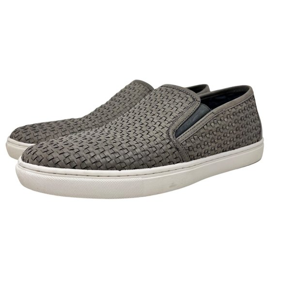 Steve Madden Men's Adoro Woven Leather Slip On Loafer Gray Size 12M - Picture 1 of 11